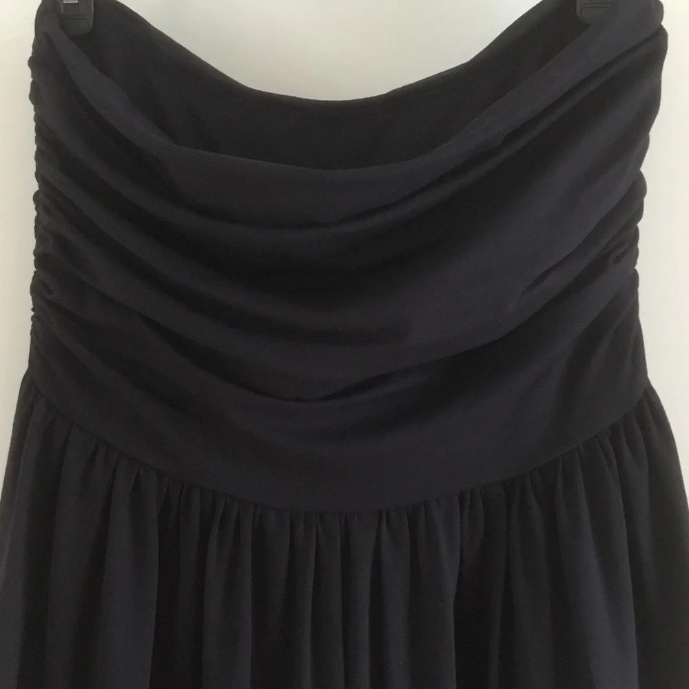 Susana Monaco Midnight Ruched Strapless Jumpsuit - Medium - Picture 4 of 9